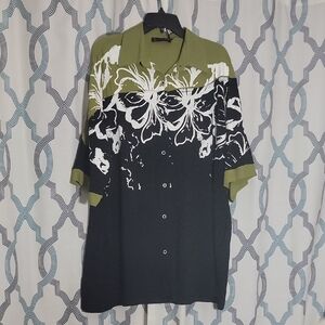 Stylish Black and Green Women's Top